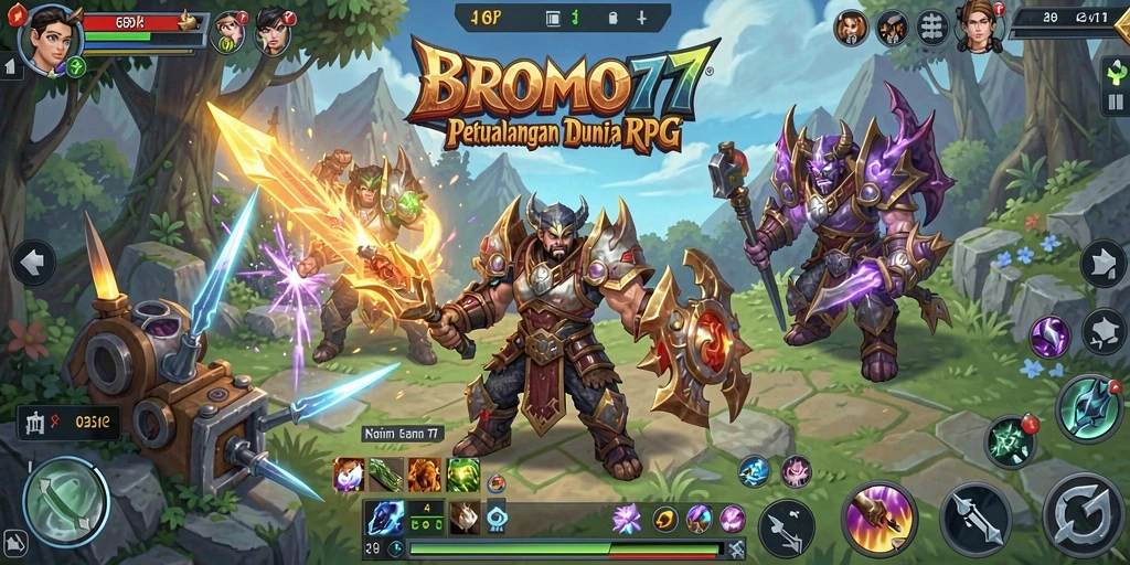 Tangkapan layar gameplay BROMO77 yang menampilkan petualangan seru di dunia RPG.