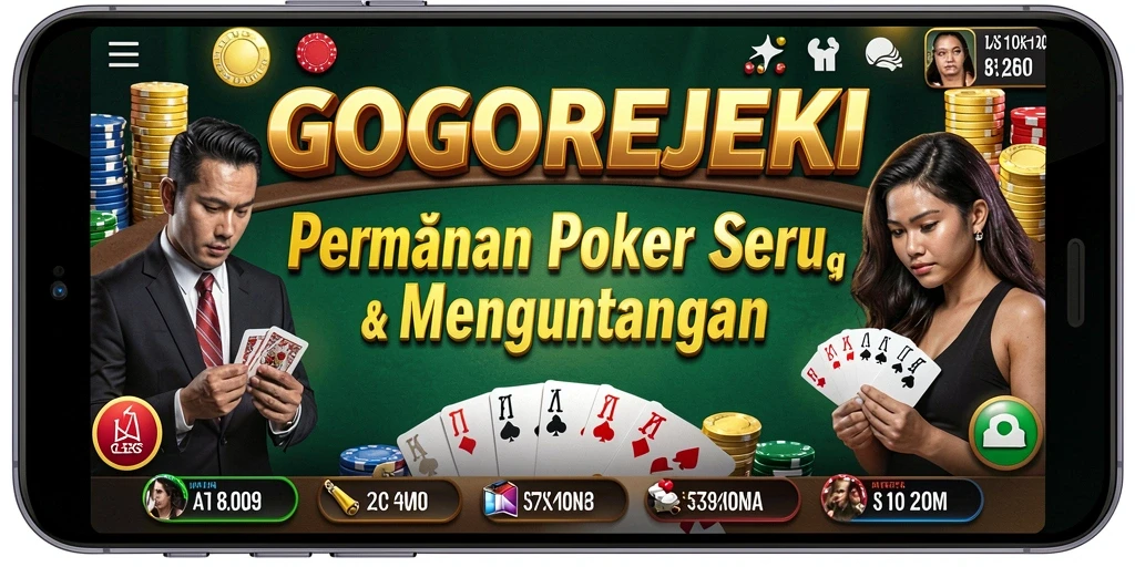 Tangkapan layar GOGOREJEKI yang menampilkan aksi poker yang mendebarkan.