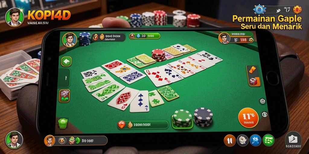 Gameplay seru Gaple di aplikasi KOPI4D