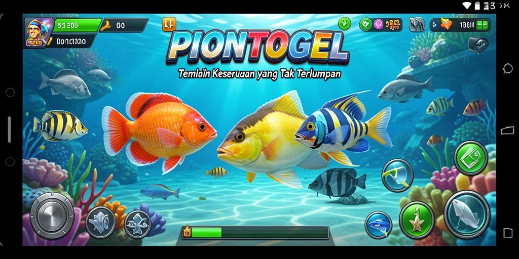 Gameplay PIONTOGEL dengan aksi tembak ikan yang seru dan menantang.