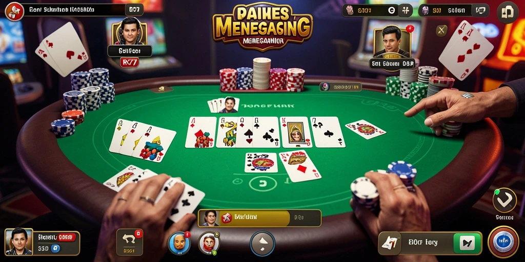 Tampilan gameplay Poker yang memukau di RK77.