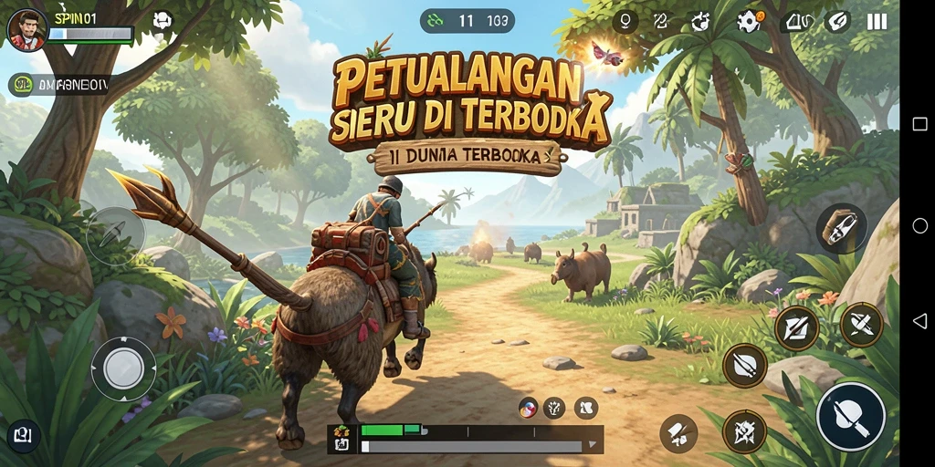 Screenshot gameplay SPIN101 yang menunjukkan dunia terbuka yang menakjubkan.