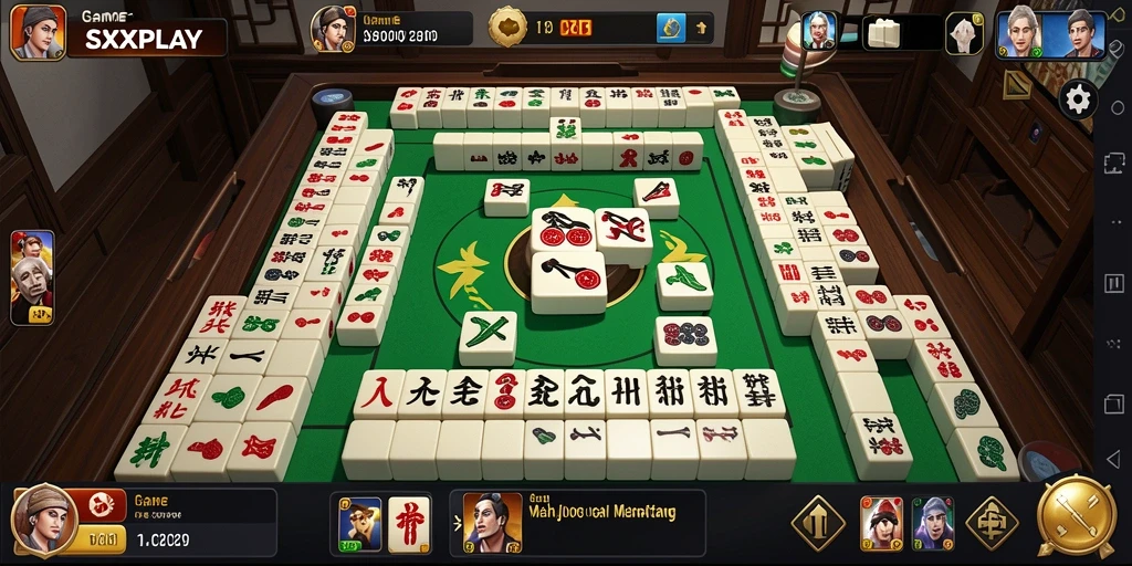 Screenshot gameplay SXXPLAY menampilkan aksi Mahjong yang seru.