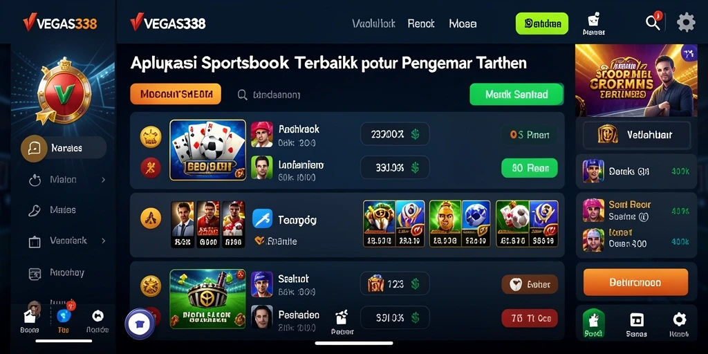 Tampilan gameplay menarik dari aplikasi Sportsbook VEGAS338.