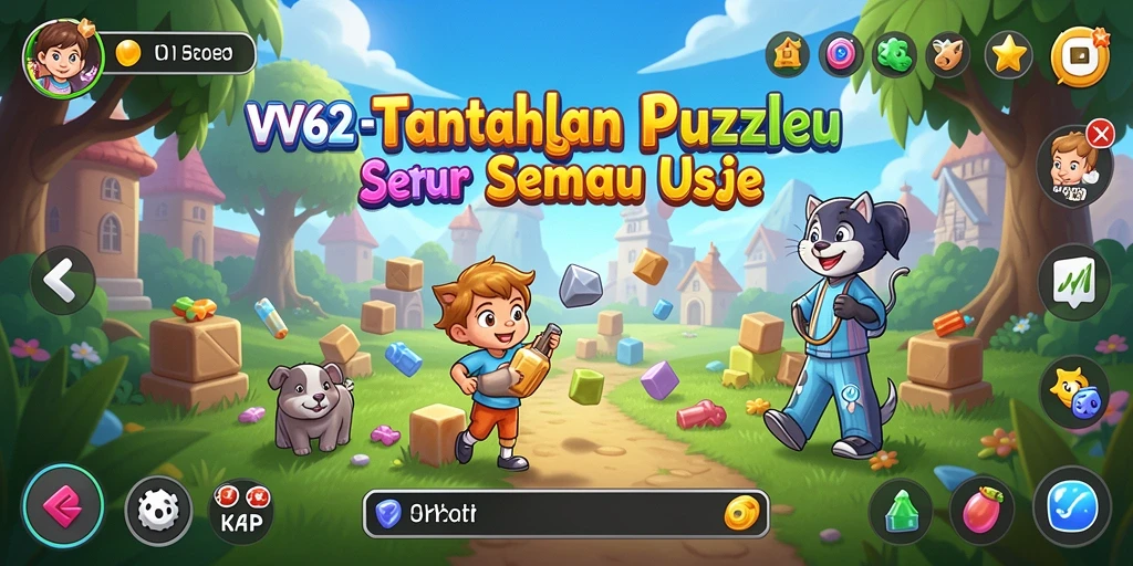 Tampilan gameplay seru dalam game Puzzle VV62.